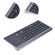 Portable Slim 2.4GHz Wireless Keyboard with Touchpad, 59 Keys, Black