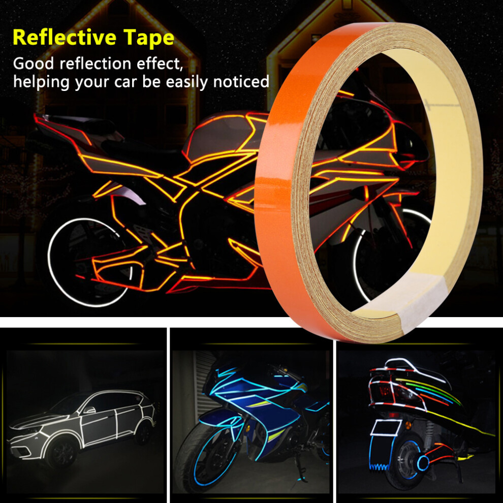 Reflective Warning Tape 1Cm X 5M For Vehicle Safety Car & Motorcycle Orange 8701392903352