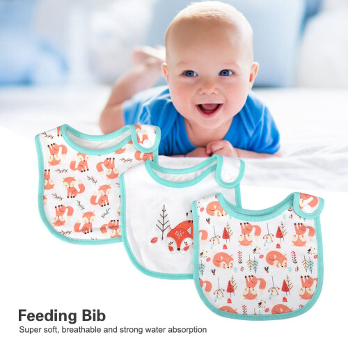 Baby Bib Set 3 Pack Soft Knitted Cotton 1