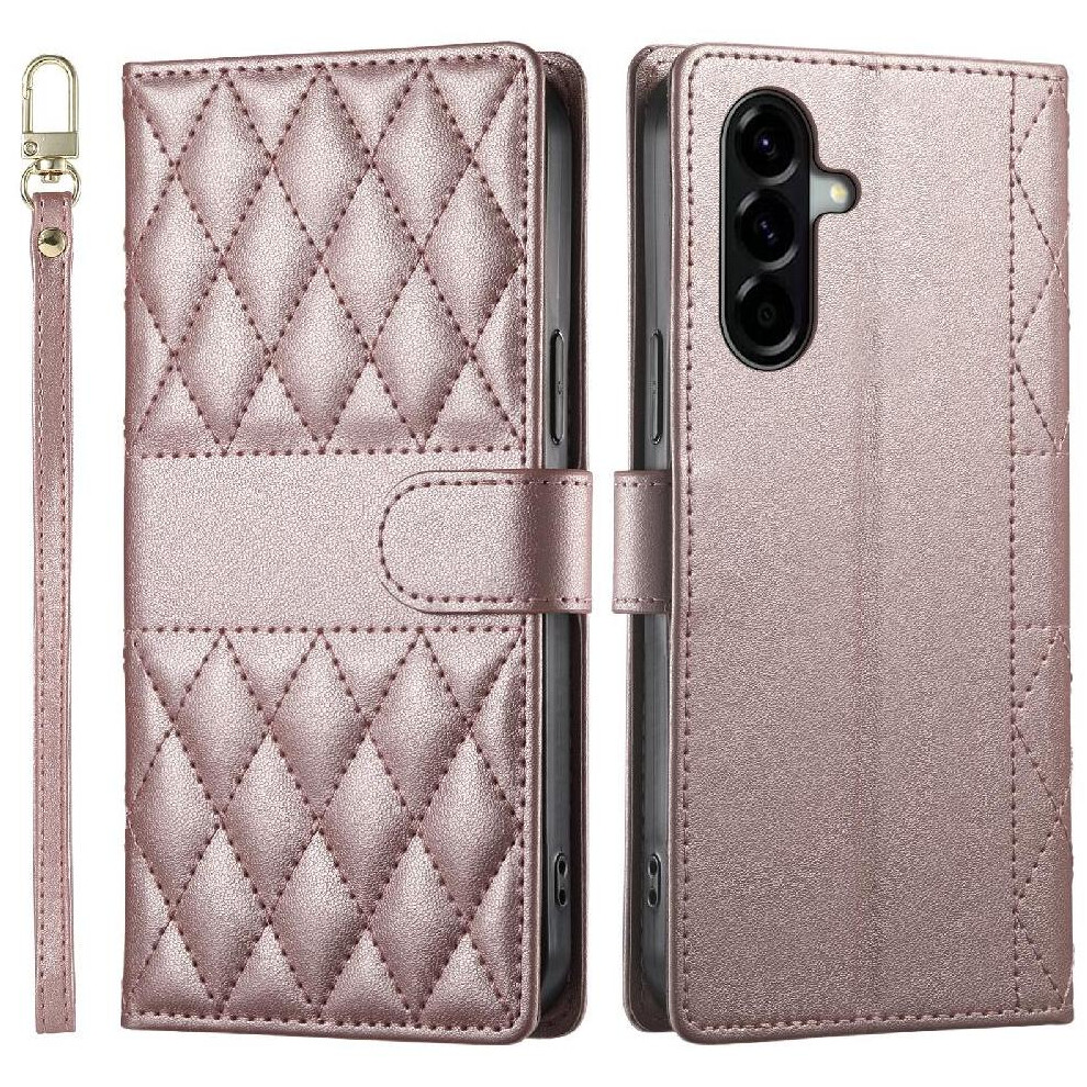 () Flip Case For Samsung Galaxy A57 5G Elegant Dual Straps Shockproof Leather Case Wallet 764563248711