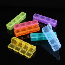 Portable 7-Day Medication Organizer 28 Compartments, Cute Candy Colors