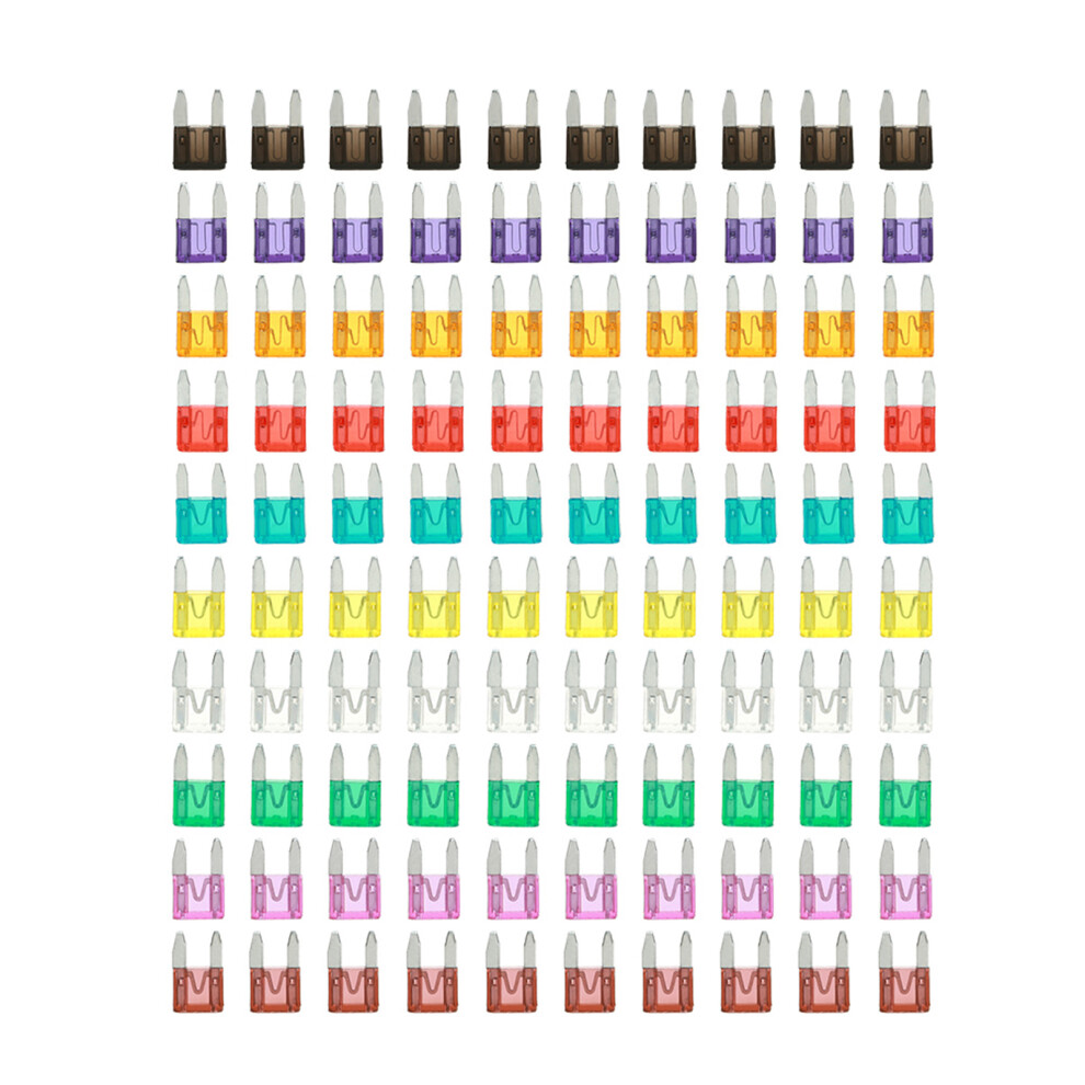 Kit 100 Fusibles Miniatures Auto 40A 3A 5A 7.5A 10A 15A 20A 25A 30A 35A 3661392739243
