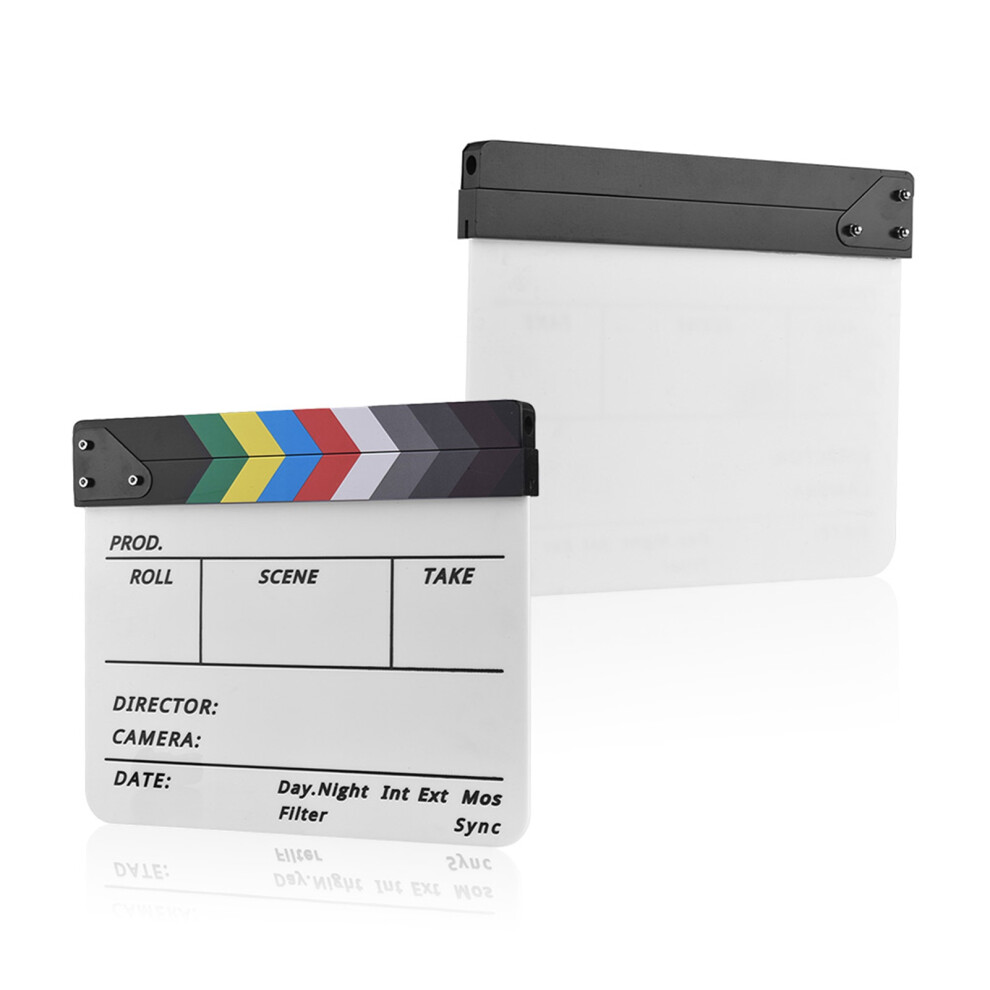 Dry Erase Acrylic Clapperboard For Film & Tv, 30X19cm, Multi-Color White 4671392745259