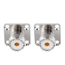UHF Female SO239 2PCS Panel Mount RF Coaxial Connector for Ham Radio Durable