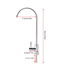 1/4" Zinc Alloy Kitchen Faucet Tap Chrome for Water Filter 11.5x32cm