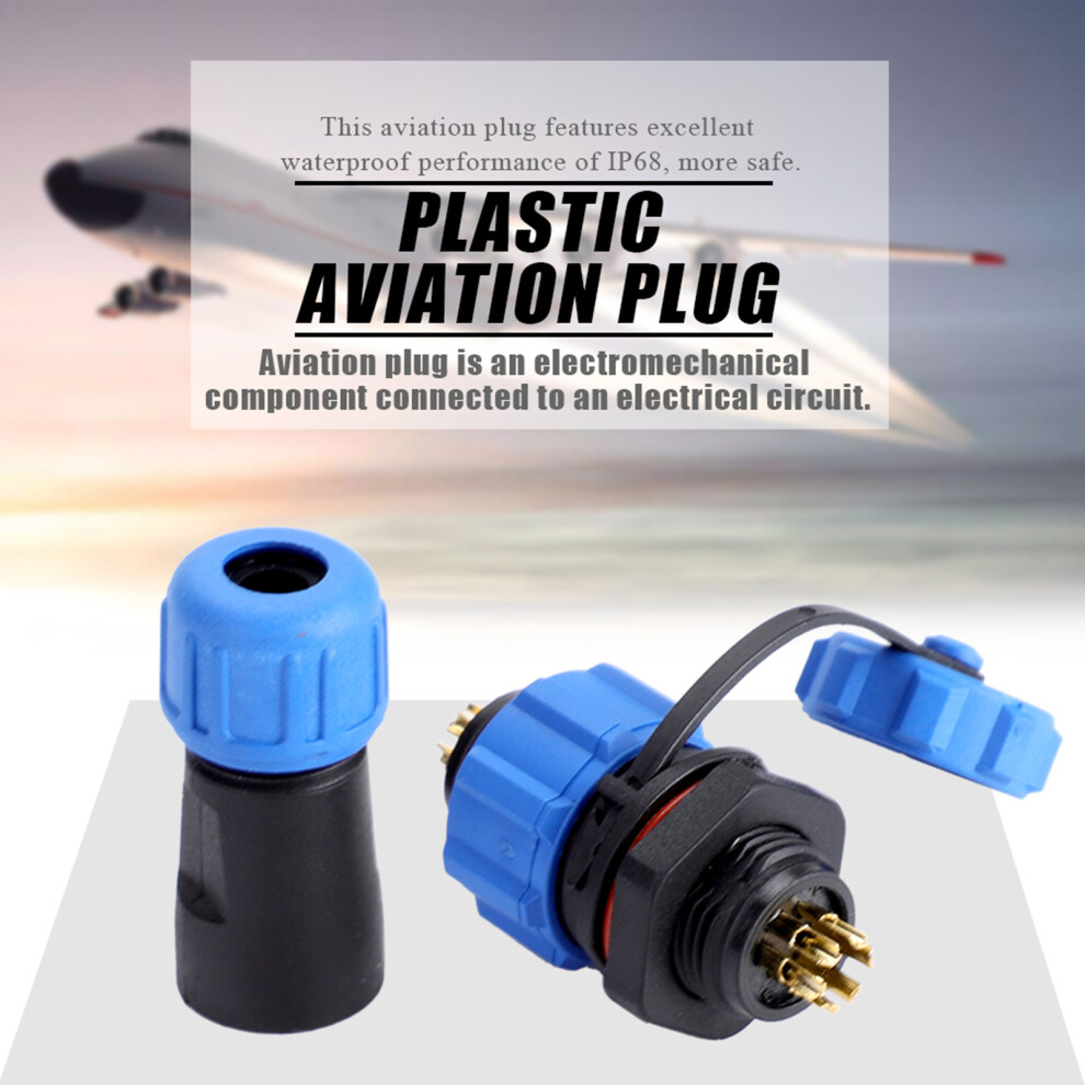 Ip67 6Pin Waterproof Plastic Plug Socket Connector, Durable And Safe 7641392747536