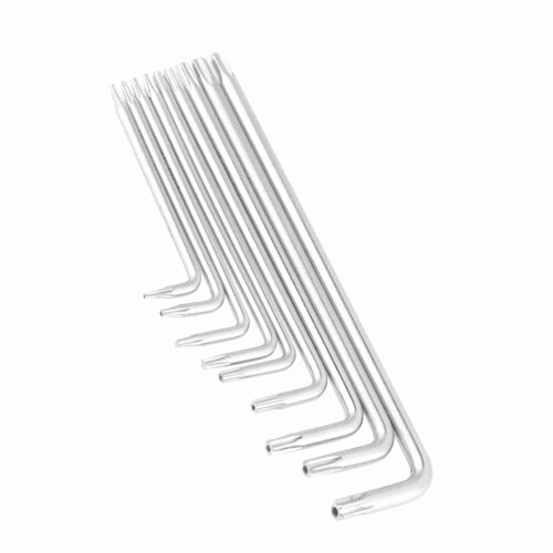 9pcs Chrome Vanadium Star Hex L-Shaped Wrench Set, Durable & Portable 2