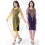 Durchsichtiges Cape-Schalkleid aus Mesh mit-Lila OS 7
