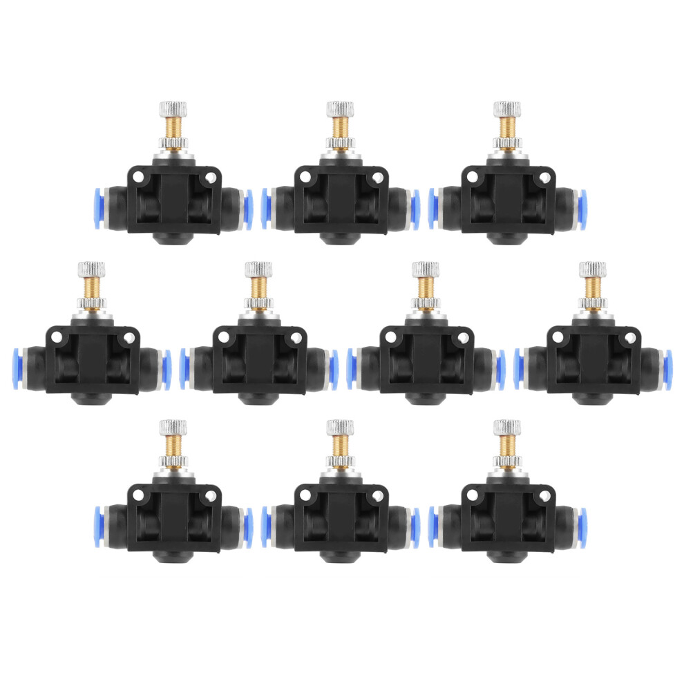 10 Pcs Push In Pneumatic Speed Controller, 6Mm Air Flow Valve 9431392913745