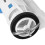 ABS Dual-Drain Push Button Toilet Flush Valve, White & Blue 1