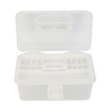 Clear Plastic Art Storage Box 20x10.5x12cm, Multipurpose Artist Case