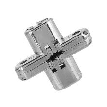 Concealed Zinc Alloy Door Hinges Cross Crossbar Silver Hidden Mounting (S)