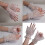 2 Stück weiße Spitze und Perlen Fingerlose Oversleeves-Weiß 2