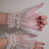 2 Stück weiße Spitze und Perlen Fingerlose Oversleeves-Weiß 7
