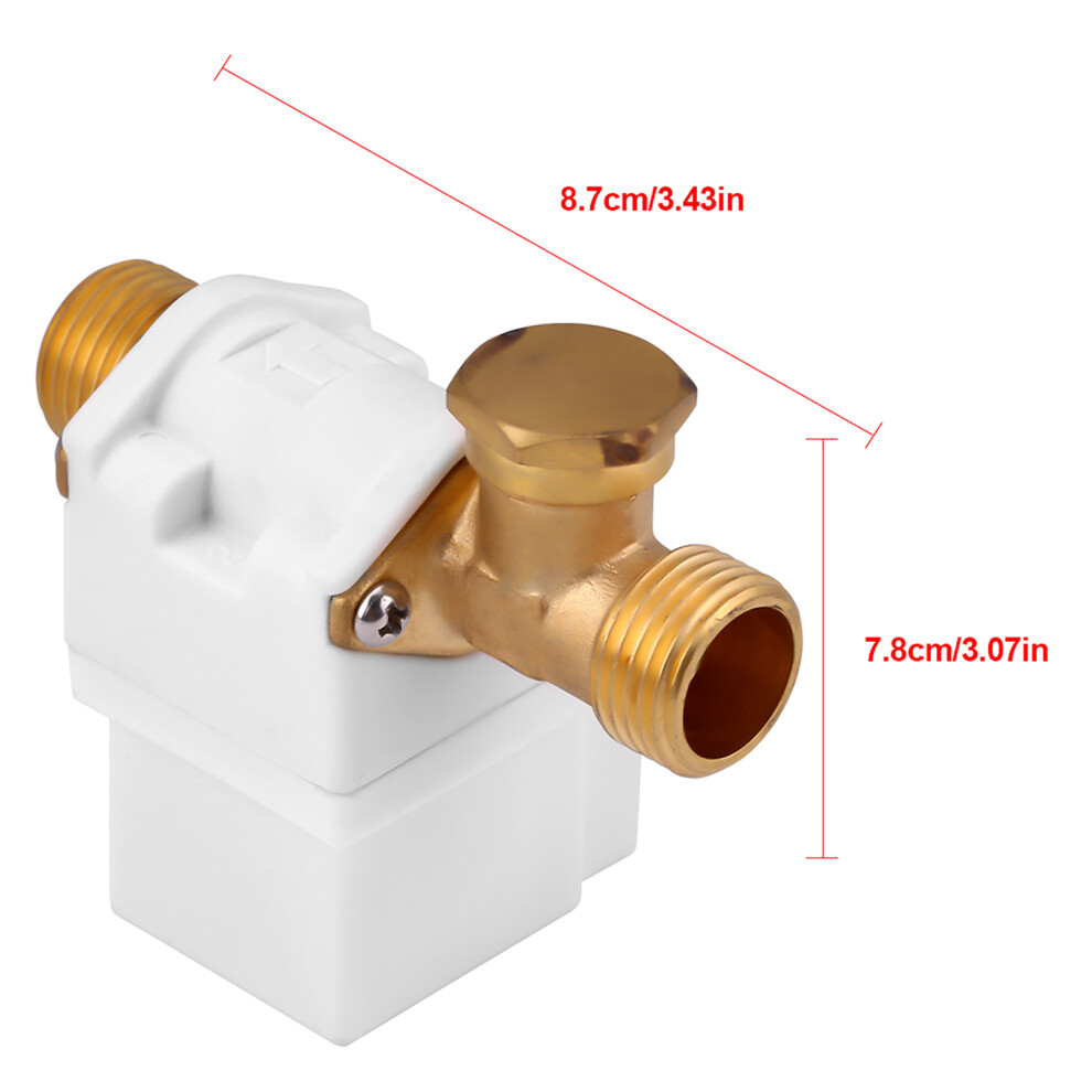 Dc 12V G1/2" Water Solenoid Valve N/C, Brass & Plastic, 8.7X7.8cm 8091392908755