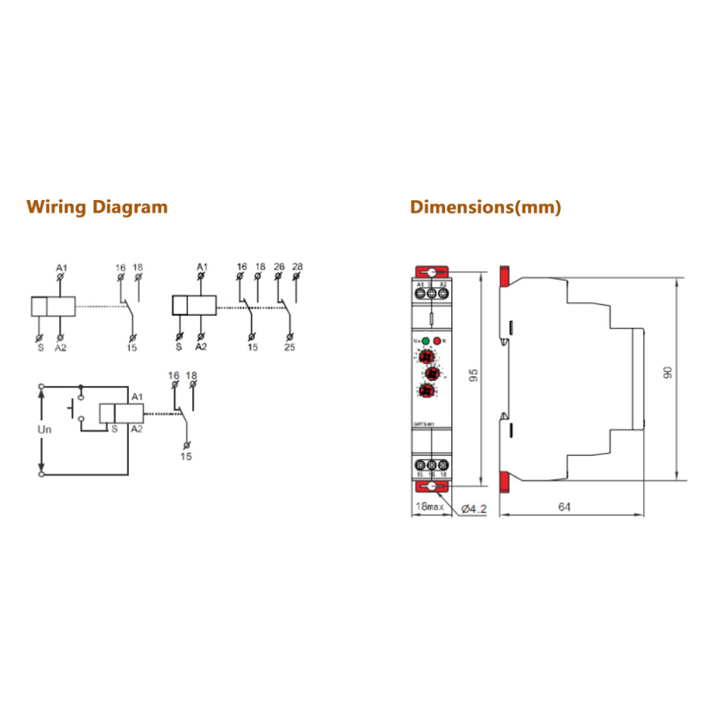 Delay Timer Relay GRT8-M1 230V 10 Modes