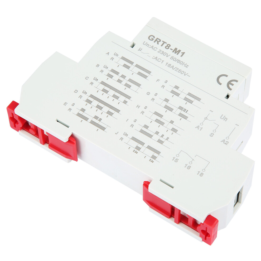 DIN Rail Time Relay 10 Functions 230V GRT8-M1