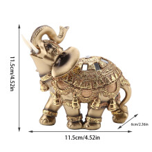 Golden Elephant Figurine Feng Shui Lucky Charm