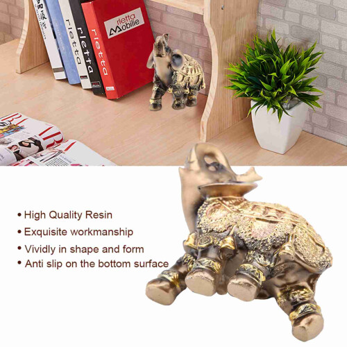 Golden Feng Shui Elephant Decor Medium
