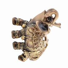 Feng Shui Elephants Figurine Golden Medium