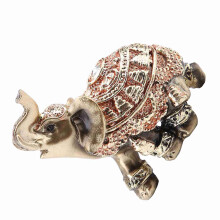 Golden Resin Elephant for Good Fortune