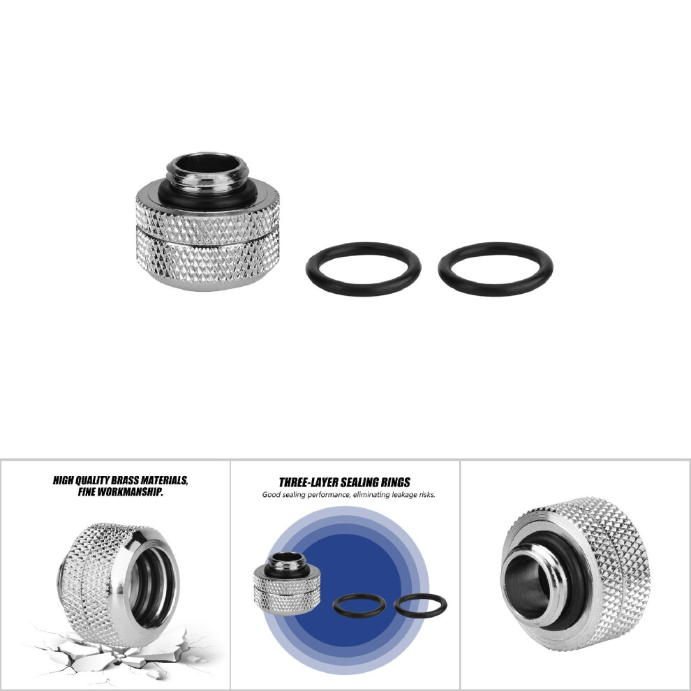 14Mm Rigid Acrylic Tube Fittings 2-Pack Silver 7340572424631