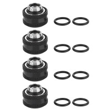 4 Pcs 16mm Water Cooling Fittings Black