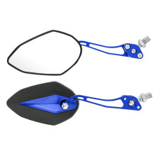 Universal 8mm/10mm Motorcycle Rearview Mirrors Blue Aluminum Alloy & Plastic