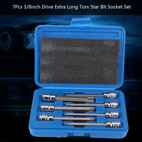 7Pcs 3/8-inch Extra Long Torx Star Socket Set, T25-T60, Silver 2