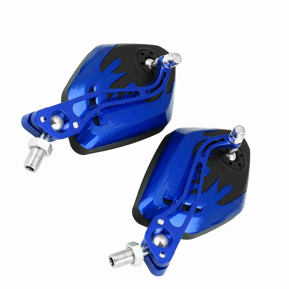 Universal 8Mm/10Mm Aluminum Flame Pattern Motorcycle Rearview Mirrors Blue 7611392917215