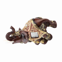 Wealth Elephant Figurine Wood Grain Style