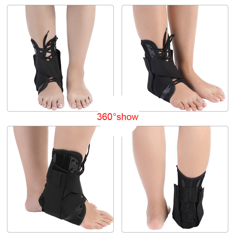 Black Breathable Ankle Brace Support Corrector For Sprain, Arthritis, L,