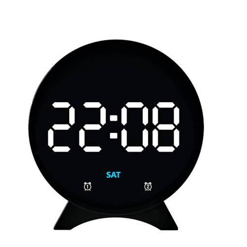 Small Digital Clock With Temperature-Black shell white li