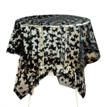Elegant Embroidery Table Cover Lightweight For Home-Black L