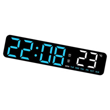 Smooth Desktop Watch With Bright LED-Black shell blue lig