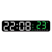 Office Bedroom Digital Clock LED Screen-White shell green li