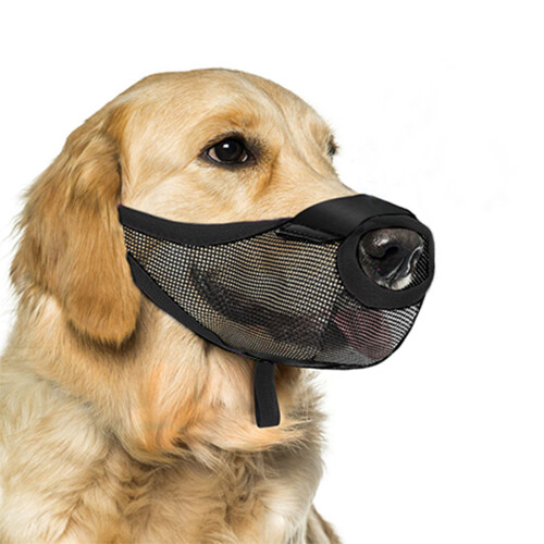 Dog Muzzle With Adjustable Belt For Snouts Protections-Black XL