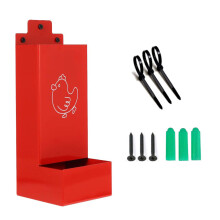 Iron Automatic Bird Feeder Hanging Mounted Design Grit-Red