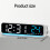 Smooth Desktop Watch With Bright LED-Black shell blue lig 4