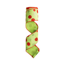 Dynamic Holiday Decoration Ribbon Roll With-Green bottom dot
