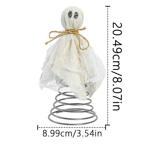 Ghostly Miniature Tree Toppers Decors with Metal Spring Base 2