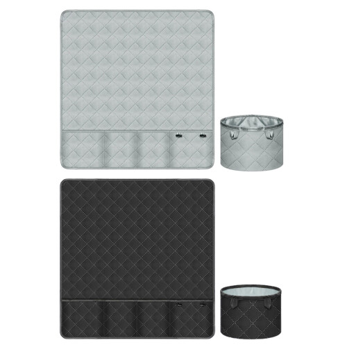 Waterproof Polyester Sewing Machine Pad With Pocket and-Black 1