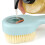 Ergonomic Long Handle Bath Brush With Shove Dispenser-Yellow 5