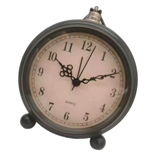 Metal Frame Retro Alarm Clock Battery-Digital B type flowe