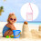 Durability Polyester Sand Toy Beach Bag For Kids-Red red belt 4