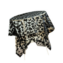 Elegant Embroidery Table Cover Lightweight For Home-Black S
