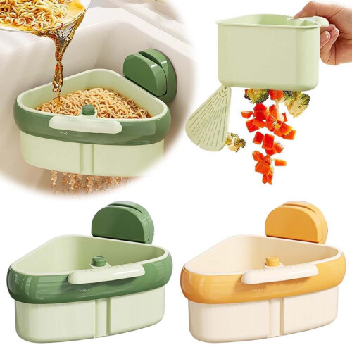 Space Saving Filter Tray Suction Cup Strainer Basket Practical 1