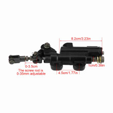 Folding Rear Brake Hydraulic Master Cylinder Pump for Motorcycle, Aluminum, Black
