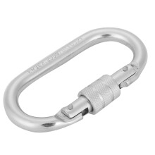 Alloy Steel Carabiner Safety Lock 25 KN, Silver, 10.7x5.8cm