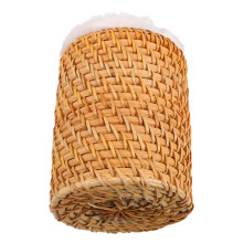 Brown Rattan Multi Glasses Storage Stand Soft Plush Interior